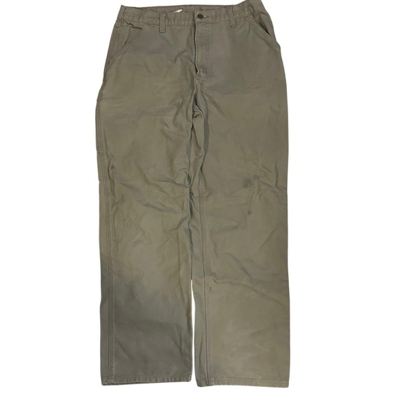 Carhartt Other - Carhartt B11 DES Washed Duck Work Dungaree Pants Mens 35x32 Tan Straight Leg